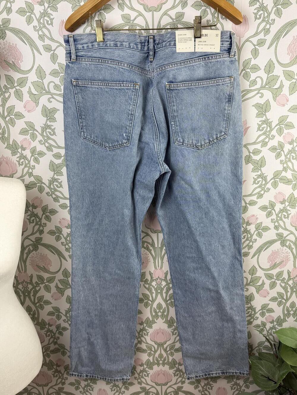 AGOLDE Lana Mid-Rise Vintage Straight Denim Jeans in Fiction - Size - 32 - NWT - Picture 9 of 13